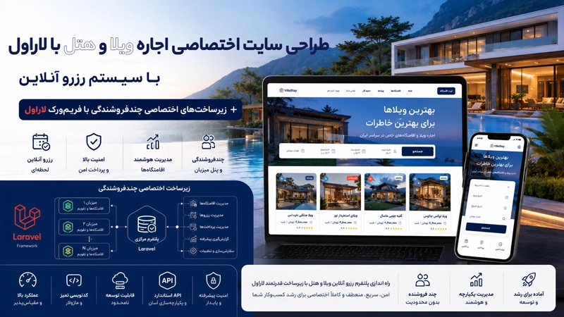 طراحی سایت اختصاصی اجاره ویلا و هتل با لاراول